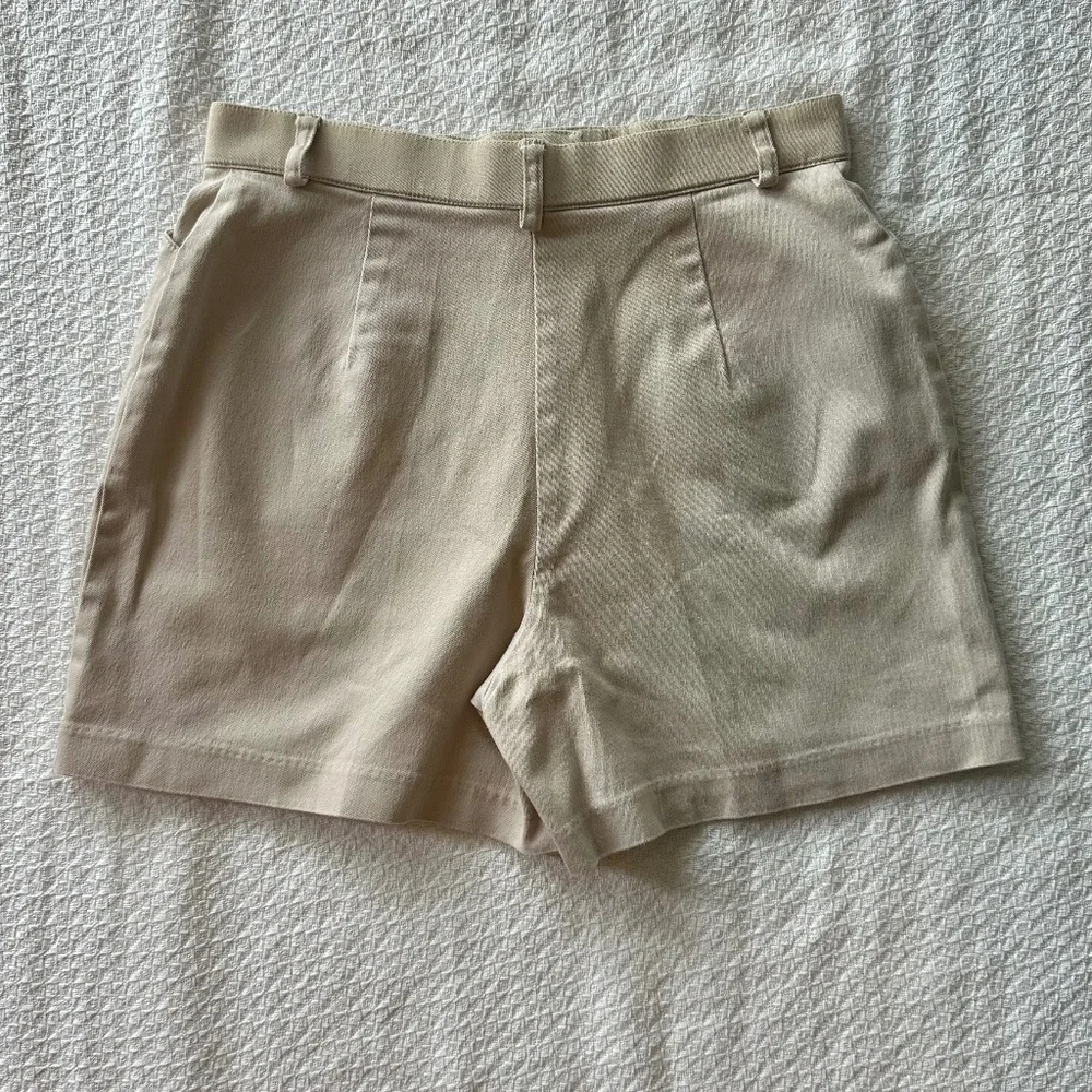 Vintage Tribella Petite Khaki Cotton Shorts